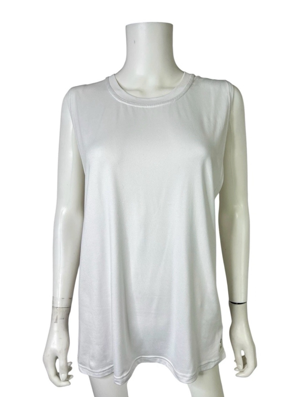 Vuori White Sleeveless Crewneck Tank Top Twist Back The Rise The Shine